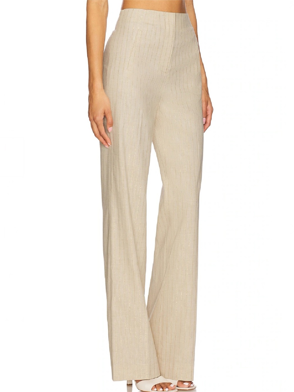 NEW VERONICA BEARD REVOLVE BEIGE PINSTRIPED PANTS - Picture 5 of 9